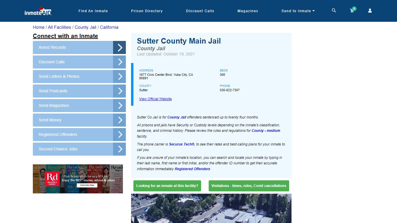 Sutter County Main Jail - Inmate Locator - Yuba City, CA